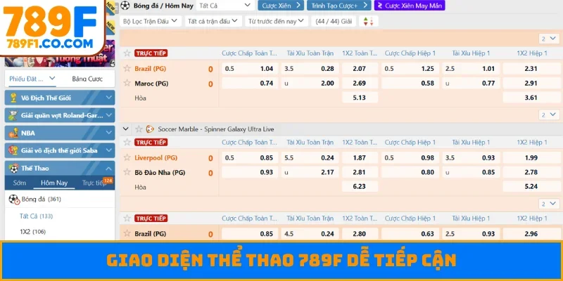 Giao diện thể thao 789F dễ tiếp cận